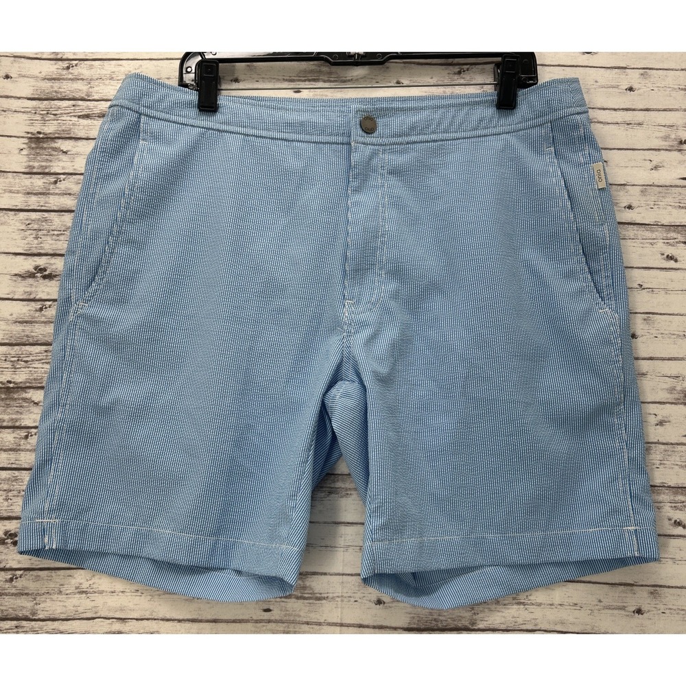 ONIA Fabric Woven in Spain Striped Lined Swim Shorts Trunks 36x7.5" Seersucker